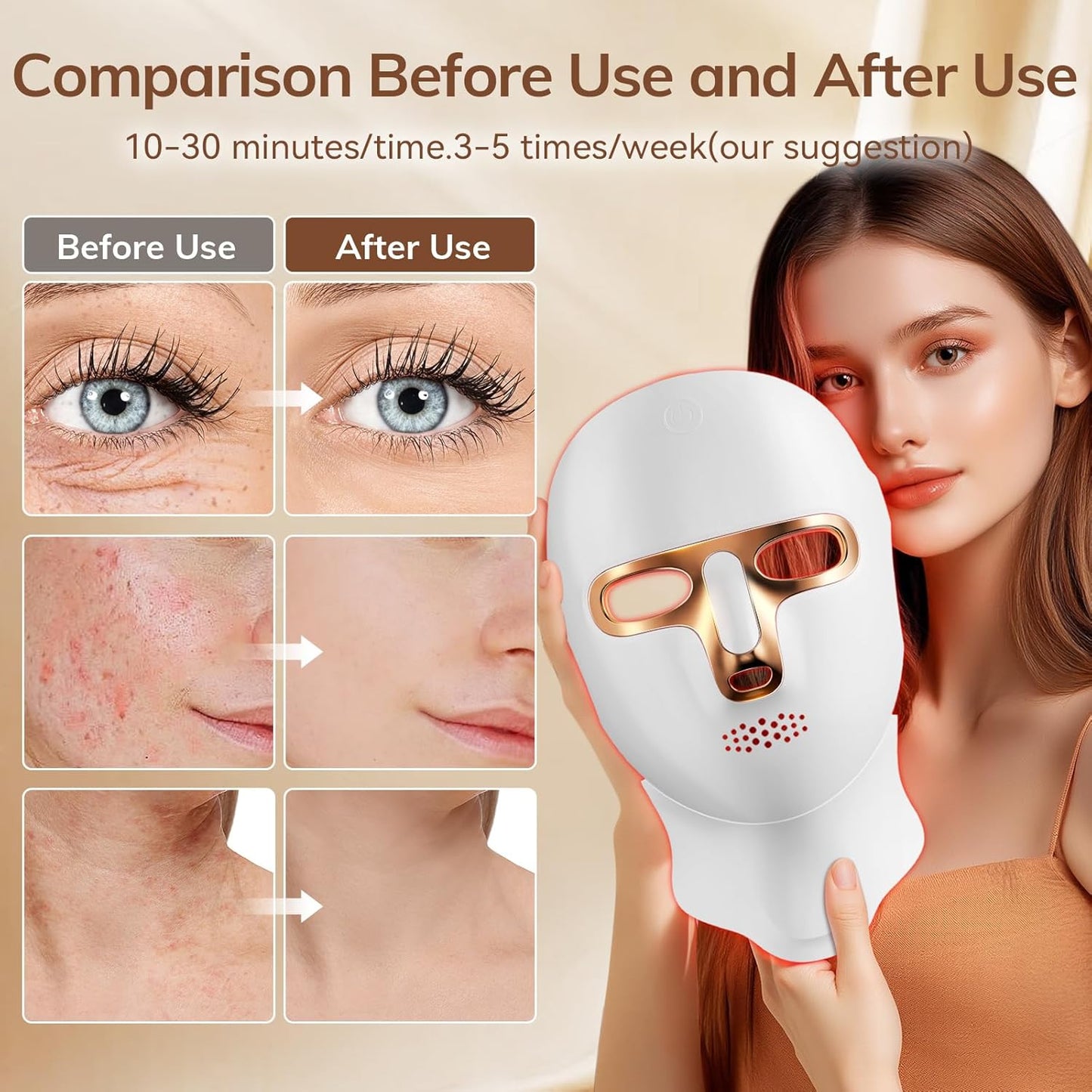 TheBetterYou™ Cordless Red Light Therapy Face and Neck Mask