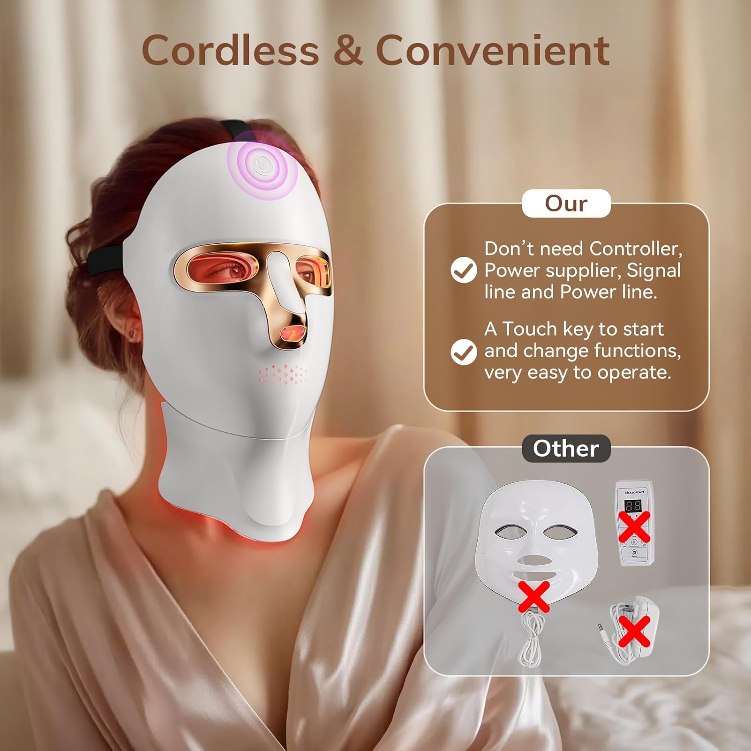 TheBetterYou™ Cordless Red Light Therapy Face and Neck Mask